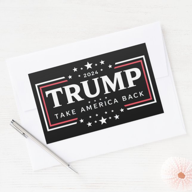 Trump 2024 Take America Back  Rectangular Sticker (Envelope)