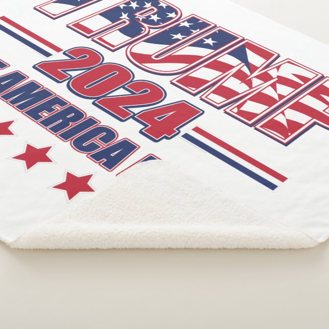 Trump 2024 Take America Back Sherpa Blanket (3/4)