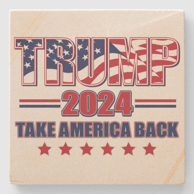 Trump 2024 Take America Back Stone Coaster (Front)