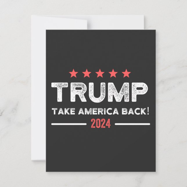 Trump 2024 Take America Back Thank You Card (Front)