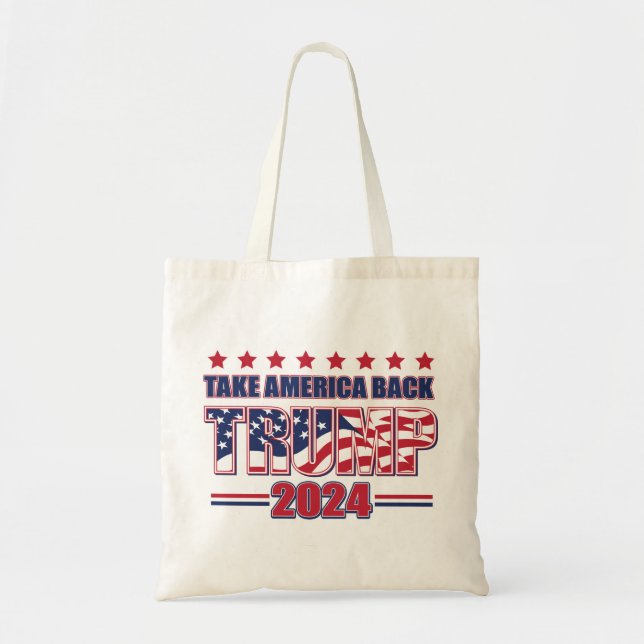 TRUMP-2024 Take America Back Tote Bag (Front)