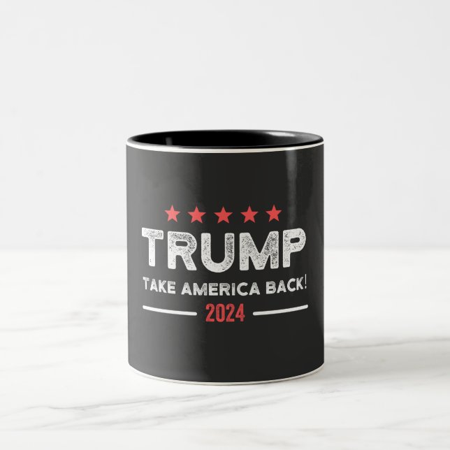Trump 2024 Take America Back Two-Tone Coffee Mug (Center)