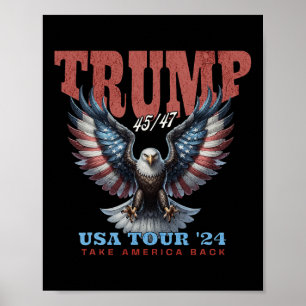Trump 2024 Take America Back Vintage Retro Concert Poster