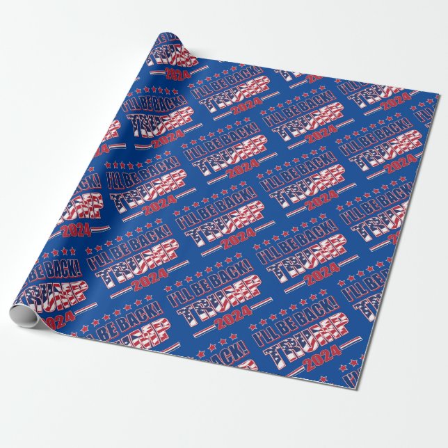 Trump 2024 Take America Back Wrapping Paper (Unrolled)