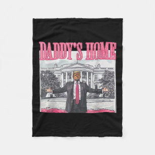 Trump 2024 Take America Ck Daddy's Home Trump Pink Fleece Blanket