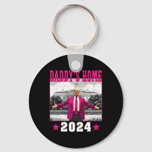 Trump 2024 Take America Ck Daddy's Home Trump Pink Key Ring