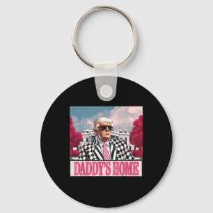 Trump 2024 Take America Ck Daddy's Home Trump Pink Key Ring