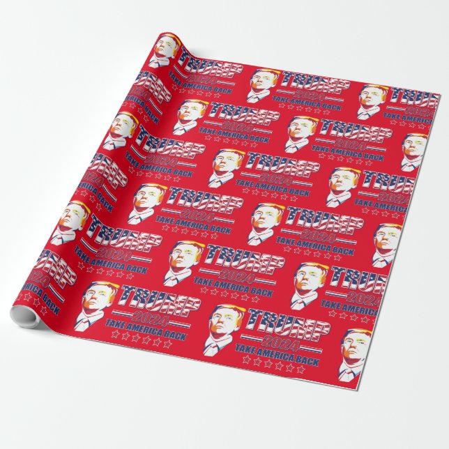 Trump 2024 Take America Nack Wrapping Paper (Unrolled)