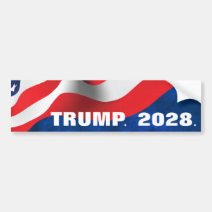Trump 2024 Text with Flag Bumper Sticker