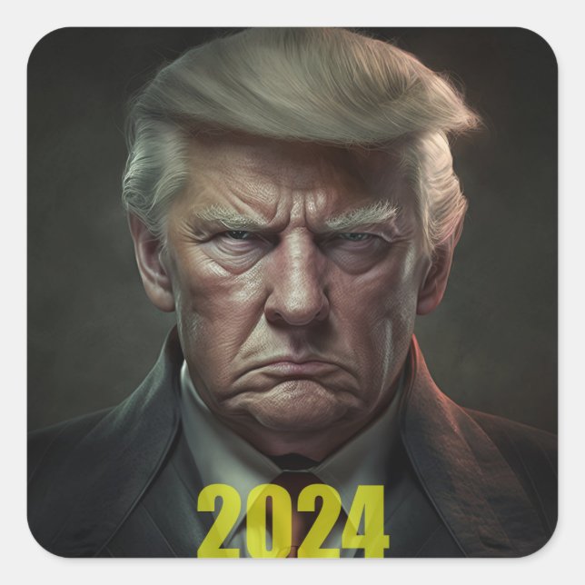 Trump 2024: The Revenge Tour Begins Square Sticker (Front)
