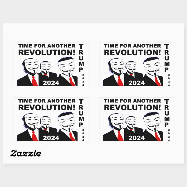Trump 2024 Time for Another Trump Revolution! Rectangular Sticker (Sheet)
