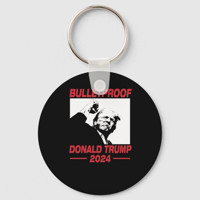 Trump 2024 Trump Rally Trump Ear Donald Trump Pres Key Ring (Front)