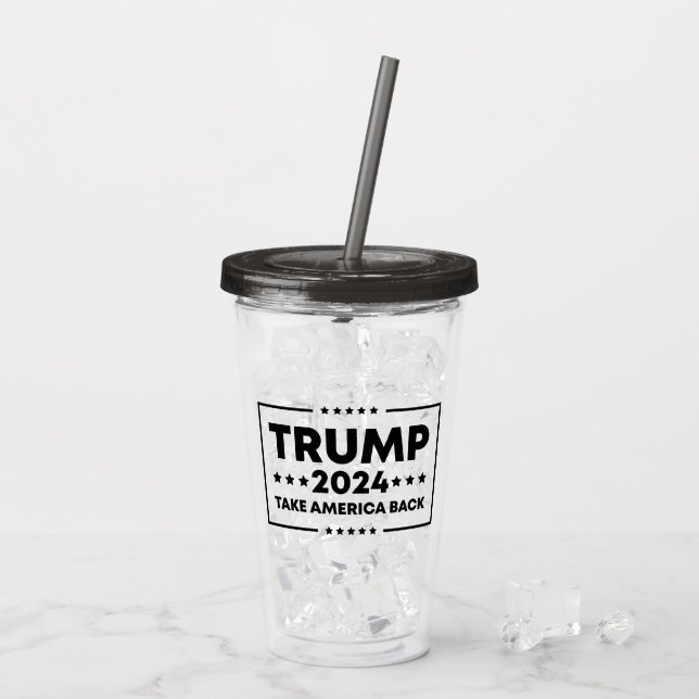 Trump 2024  Trump Take America Back Acrylic Tumbler (Back Ice)