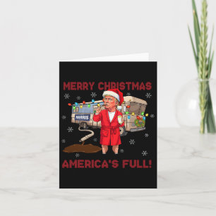 Trump 2024 Ugly Sweater Merry Christmas America's Card
