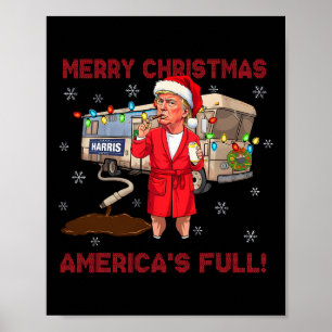 Trump 2024 Ugly Sweater Merry Christmas America's  Poster