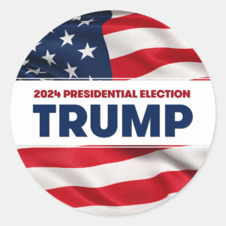 TRUMP 2024 US Presidential Election Classic Round Sticker