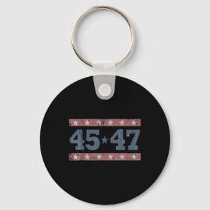 Trump 2024 Vintage 45 47 America Flag Shirt For Wo Key Ring
