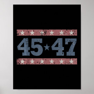 Trump 2024 Vintage 45 47 America Flag Shirt For Wo Poster