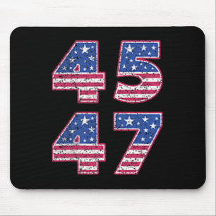 Trump 2024 Vintage 45 47 America Flag Tee For Wome Mouse Mat