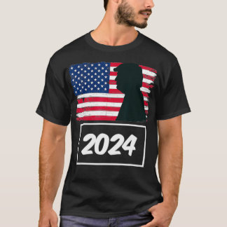 Trump 2024 Vintage American Flag Retro Graphic App T-Shirt