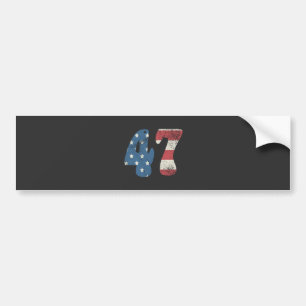 Trump 2024 Vintage Patriotic American Flag 47 Bumper Sticker