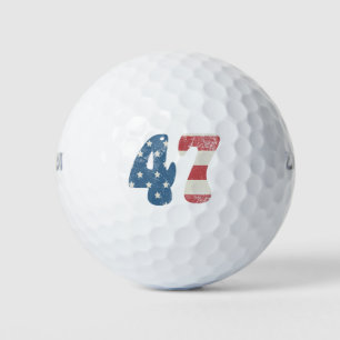 Trump 2024 Vintage Patriotic American Flag 47 Golf Balls