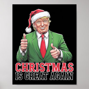 Trump 2024 Vintage Santa Christmas Daddy's Home Xm Poster