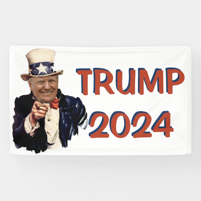 TRUMP 2024 VOTE RED WAVE POLITICAL BANNER (Horizontal)