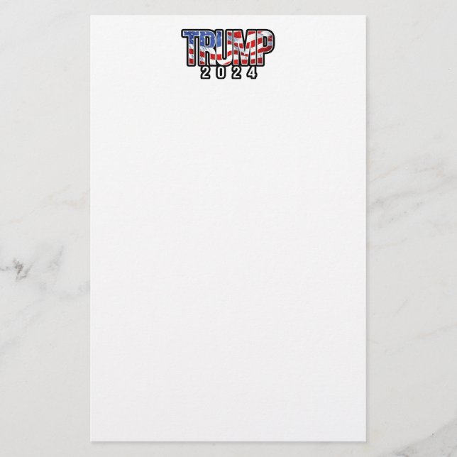 Trump 2024 Waving Flag Stationery (Front)