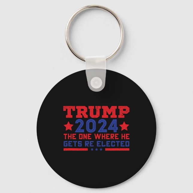 Trump 2024 Where He Gets Re-elected  Key Ring (Front)