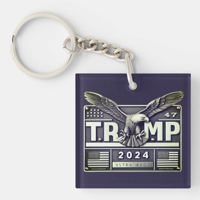 TRUMP 2024 with an Eagle Key Ring (Front)