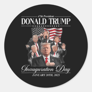 Trump 2025 47th President United State Inauguratio Classic Round Sticker