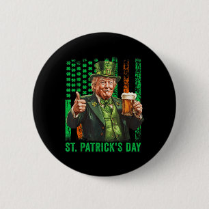 Trump 2025 American Flag Vintage St. Patricks Day 6 Cm Round Badge