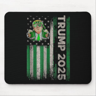 Trump 2025 American Flag Vintage St. Patricks Day Mouse Mat