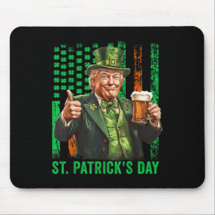 Trump 2025 American Flag Vintage St. Patricks Day  Mouse Mat