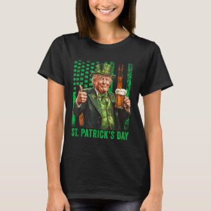 Trump 2025 American Flag Vintage St. Patricks Day T-Shirt
