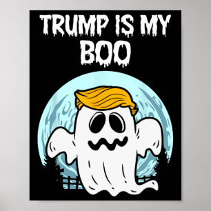 Trump 2025 Hair Funny Ghost Halloween Boo Poster