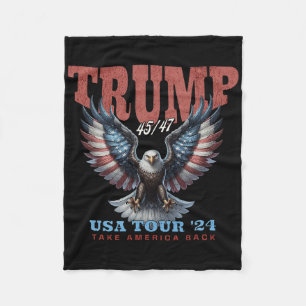 Trump 2025 Take America Byck Vintage Retro Concert Fleece Blanket