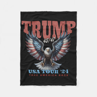 Trump 2025 Take America Byck Vintage Retro Concert Fleece Blanket