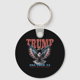 Trump 2025 Take America Byck Vintage Retro Concert Key Ring