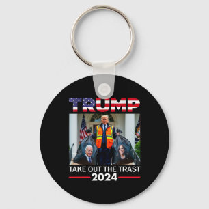 Trump 2025 Take Out The Trash Funny Trump Garbyge Key Ring