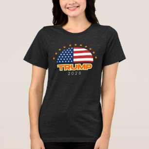 Trump 2028 American Flag Bold Tri-Blend Shirt
