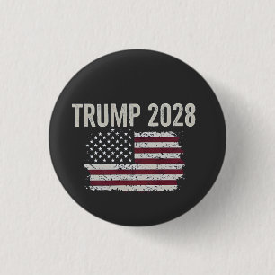 Trump 2028 American Flag Election President  3 Cm Round Badge
