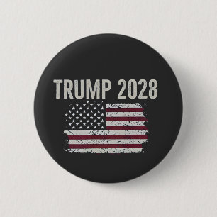 Trump 2028 American Flag Election President  6 Cm Round Badge