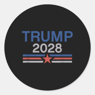 Trump 2028 Minimalist Retro Patriotic Trump Inaugu Classic Round Sticker