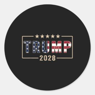 Trump 2028 Shirt Vote Donald Trump Flag 2028 Classic Round Sticker