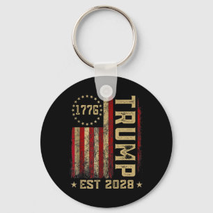 Trump 2028 Vote Donald Trump America Us Flag Vinta Key Ring