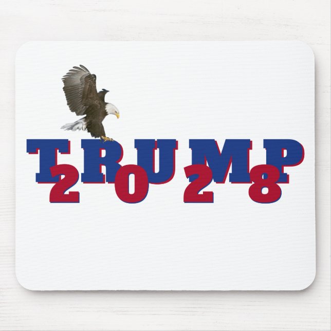 Trump 2028 With Bald Eagle Mouse Mat (Front)