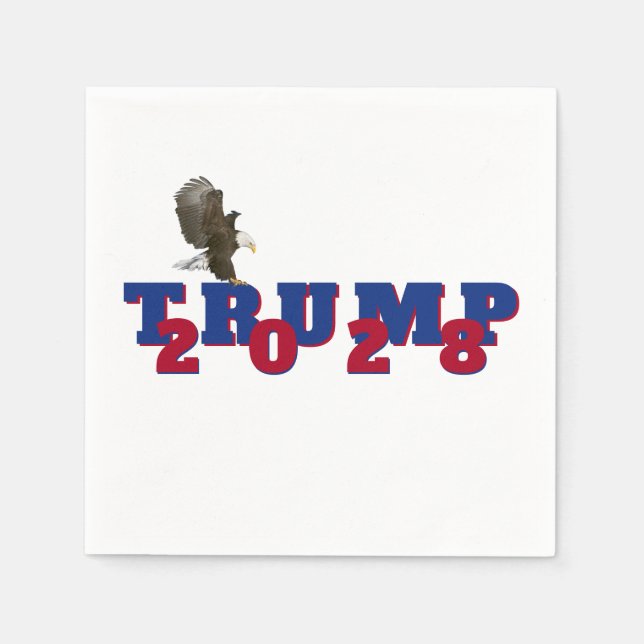 Trump 2028 With Bald Eagle Napkin (Front)