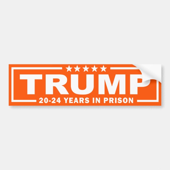 TRUMP 20 - 24 Years in Prison - Anti-Trump Bumper Sticker (Front)